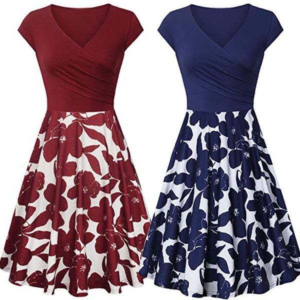 Summer Dress Women Elegant Short Sleeve Cross Dresses Vintage Elegant Flared A -Line Blue Dresses Party Night Dress Vestidos New
Summer Dress Women Elegant Short Sleeve Cross Dresses Vintage Elegant Flared A -Line Blue Dresses Party Night Dress Vestidos New