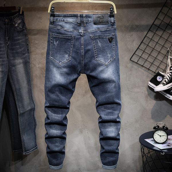 mens designer fashion big jeans elastic youth slim small straight long pants men, Blue
mens designer fashion big jeans elastic youth slim small straight long pants men, Blue
