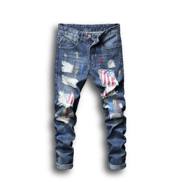 mens jeans summer fashion style street wear painted printing hole patch asian size, Blue
mens jeans summer fashion style street wear painted printing hole patch asian size, Blue