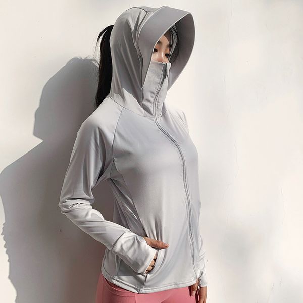 women's summer breathable sun protection clothing outdoors running riding loose long sleeve neck / face protection top, White;red
women's summer breathable sun protection clothing outdoors running riding loose long sleeve neck / face protection top, White;red