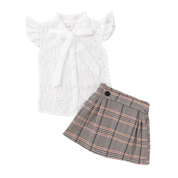 baby girls formal fashion clothes fly sleeve floral lace shirt +plaids skirts outfit 2pcs hollow holiday clothing girls 1-6y, White
baby girls formal fashion clothes fly sleeve floral lace shirt +plaids skirts outfit 2pcs hollow holiday clothing girls 1-6y, White