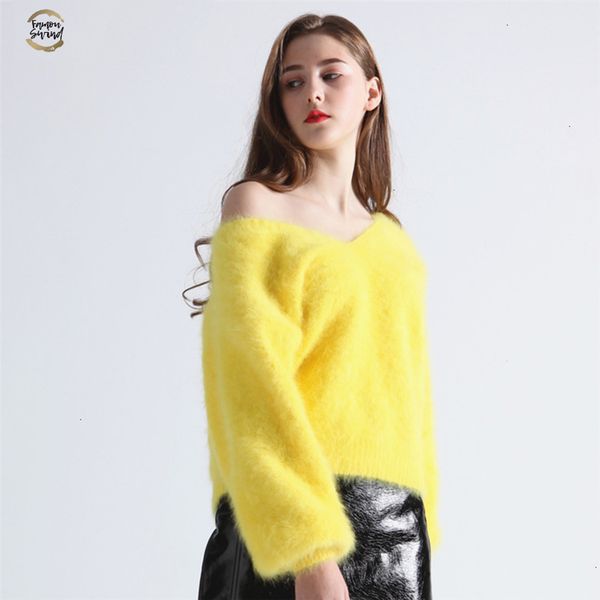 winter womens v neck lantern sleeve mink cashmere angora rabbit knitted pullovers sweater fashion keep warm thick, White;black
winter womens v neck lantern sleeve mink cashmere angora rabbit knitted pullovers sweater fashion keep warm thick, White;black