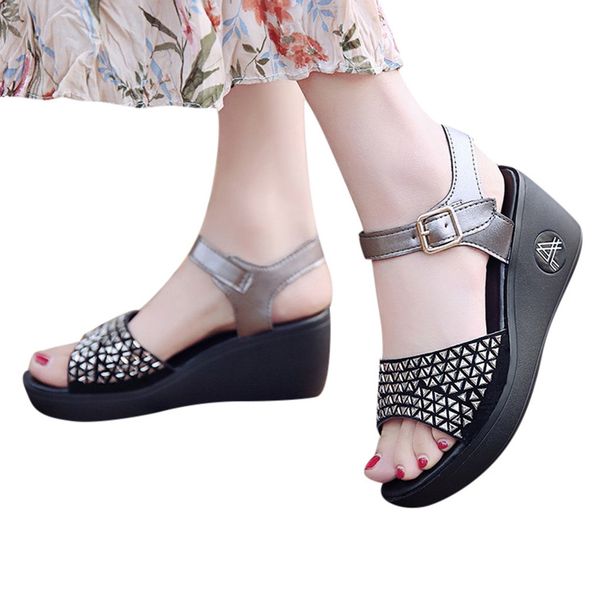 summer women sandals wedges shoes fashion peep toe platform sandals women casual belt buckle sandalias mujer nice, Black
summer women sandals wedges shoes fashion peep toe platform sandals women casual belt buckle sandalias mujer nice, Black