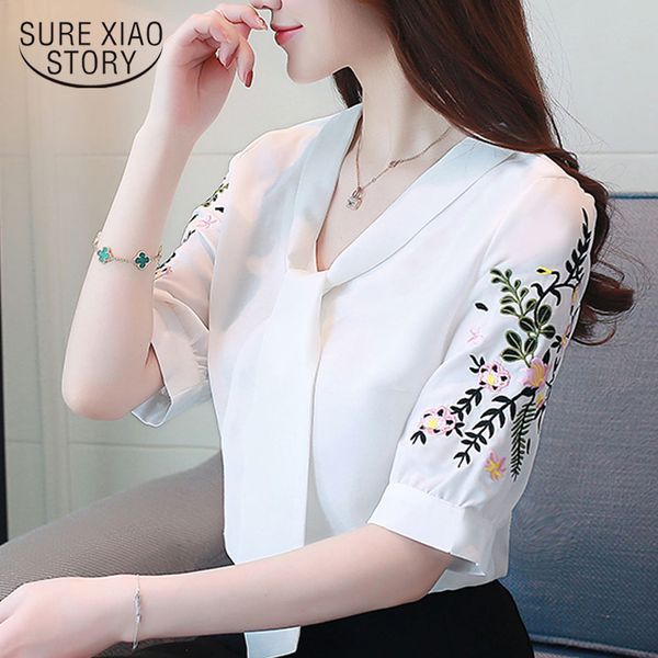 chiffon office lady shirt women blouse short sleeve summer women plus size embroidery 2019 clothing blusas 0029 30, White
chiffon office lady shirt women blouse short sleeve summer women plus size embroidery 2019 clothing blusas 0029 30, White