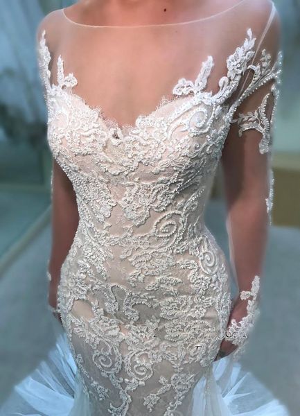 Gorgeous Long Sleeves Mermaid Wedding Dresses 2019 Lace Appliques Covered Button Zipper Bridal Gowns Wedding Bridal Dresses
Gorgeous Long Sleeves Mermaid Wedding Dresses 2019 Lace Appliques Covered Button Zipper Bridal Gowns Wedding Bridal Dresses