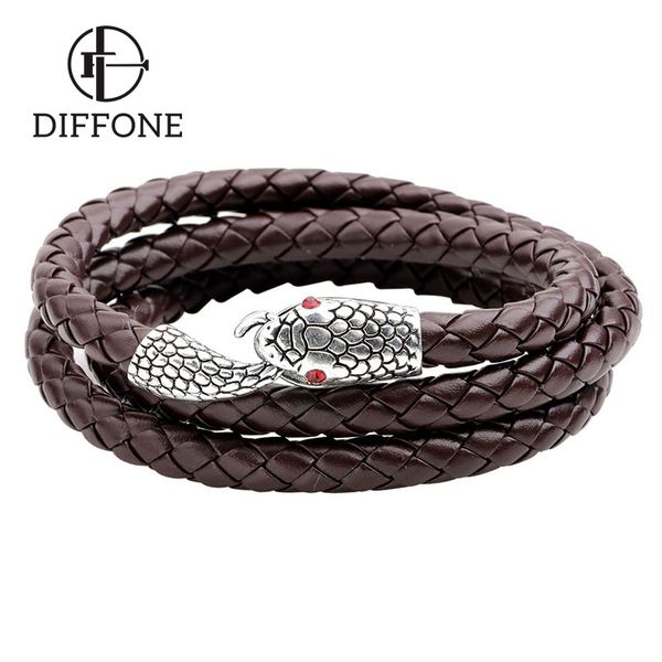 diffone 2020 men's bracelet handmade multilayer braided rope braslets gothic snake punk brazalete accessories male gift for him, Golden;silver
diffone 2020 men's bracelet handmade multilayer braided rope braslets gothic snake punk brazalete accessories male gift for him, Golden;silver