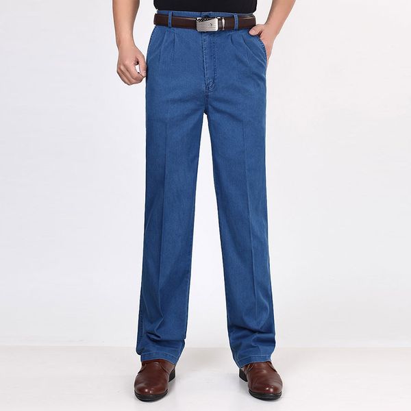 perky kangaroo summer thin mid aged and old men's jeans double pleats high waist loose big dad casual jeans, Blue
perky kangaroo summer thin mid aged and old men's jeans double pleats high waist loose big dad casual jeans, Blue