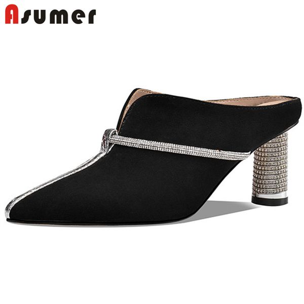 dress shoes asumer 2021 big size 33-43 women pumps suede leather pointed toe party wedding crystal elegant summer high heels ladies, Black
dress shoes asumer 2021 big size 33-43 women pumps suede leather pointed toe party wedding crystal elegant summer high heels ladies, Black