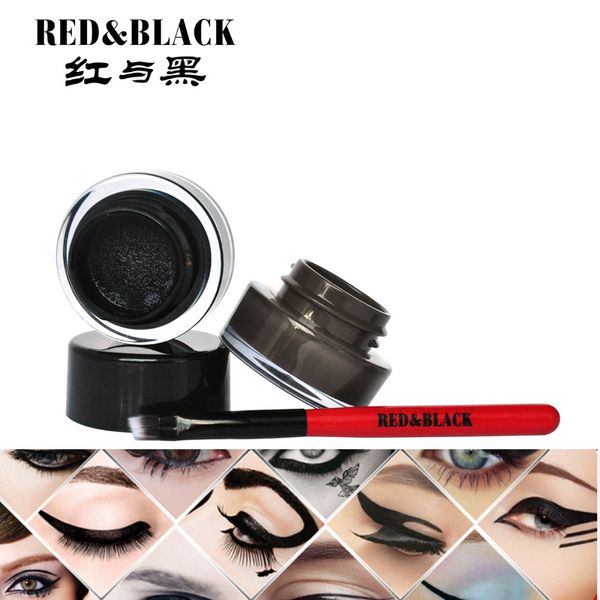 

red&black liquid eyeliner cream with pencil make up liquid eyeliner shadow gel 3.8g long-lasting black brown natural eye liner