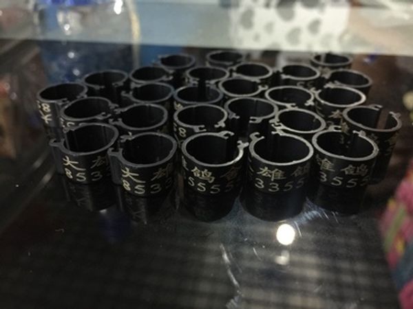 wholesale/retail c8 8mm bird dove pigeon plastic leg rings custom plastic lettering rings black/red/blue/green/gold
wholesale/retail c8 8mm bird dove pigeon plastic leg rings custom plastic lettering rings black/red/blue/green/gold