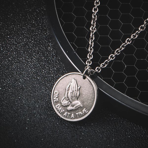 retro vintage bible verse prayer pendant necklace for men christian praying hands coin medal necklaces male jewelry 24inch chain, Silver
retro vintage bible verse prayer pendant necklace for men christian praying hands coin medal necklaces male jewelry 24inch chain, Silver
