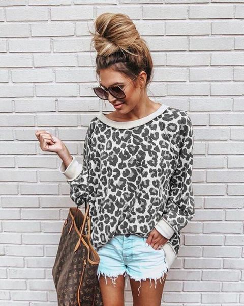 women's hoodies & sweatshirts woen autumn winter leopard printed round neck female pullover, Black
women's hoodies & sweatshirts woen autumn winter leopard printed round neck female pullover, Black