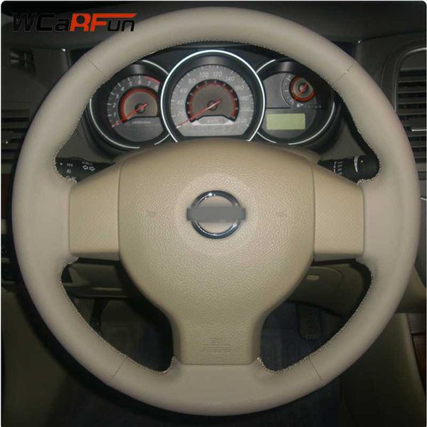 wcarfun diy beige artificial leather steering wheel cover for tiida 2004-2010 sylphy 2006-2011 versa 2007-2011 versa note 
wcarfun diy beige artificial leather steering wheel cover for tiida 2004-2010 sylphy 2006-2011 versa 2007-2011 versa note