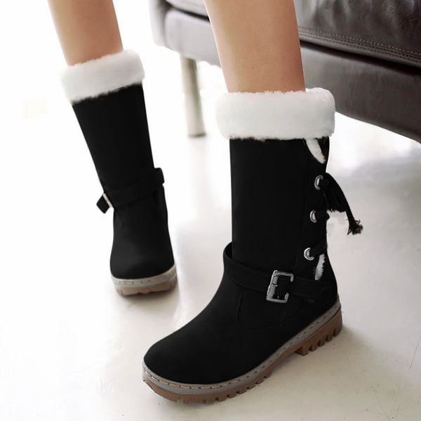 winter boots women with laces women bare snow boots fashion flat square heels winter solid color shoes warm #g2, Black
winter boots women with laces women bare snow boots fashion flat square heels winter solid color shoes warm #g2, Black