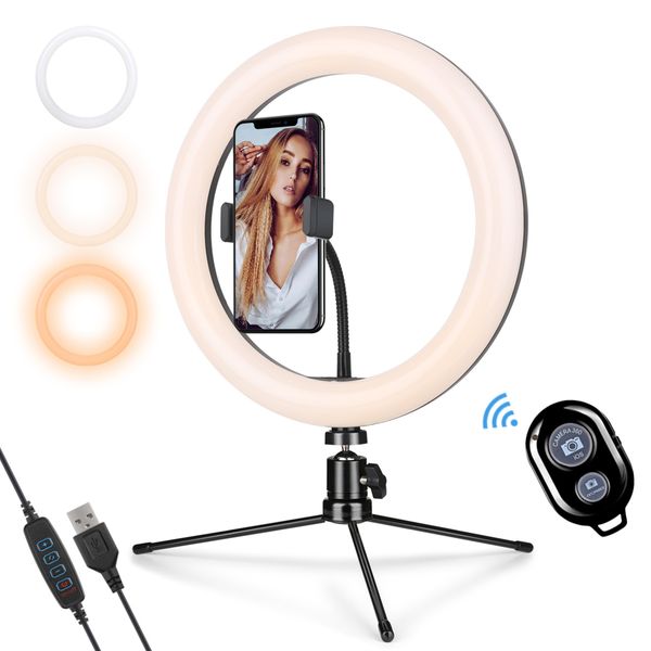 10" ring light with stand and phone holder, 10 inch led circle light for stream, selfie, youtube videos, p shooting
10" ring light with stand and phone holder, 10 inch led circle light for stream, selfie, youtube videos, p shooting