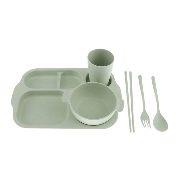 safe kids wheat straw tableware set 6pcs five grid plate set
safe kids wheat straw tableware set 6pcs five grid plate set