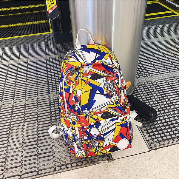 

дизайнерский рюкзак роскошный дизайнерский рюкзак контрастный стиль граффити многоцветный новые зимние продукты школьная сумка печать высоко