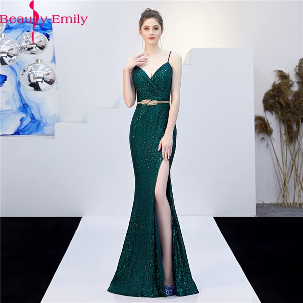 beauty emily sequined mermaid evening dress 2019 spaghetti strap sleeveless formal dress with high side split, White;black
beauty emily sequined mermaid evening dress 2019 spaghetti strap sleeveless formal dress with high side split, White;black