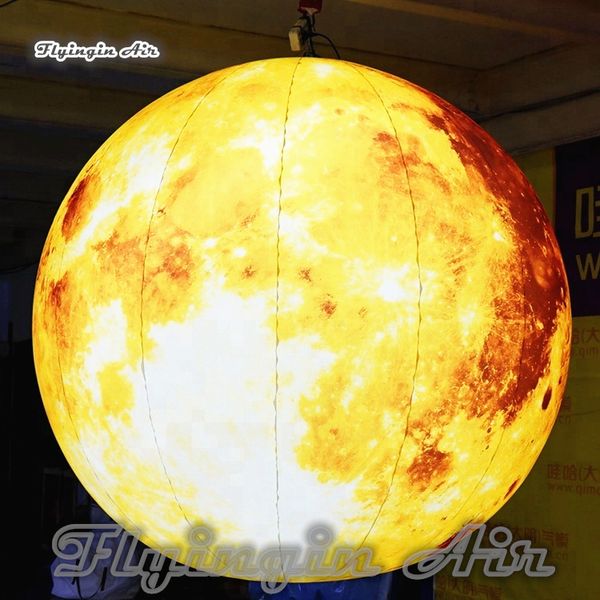 

personalized multicolor inflatable moon balloon customized lighting air blown planet sphere for concert and party decoration