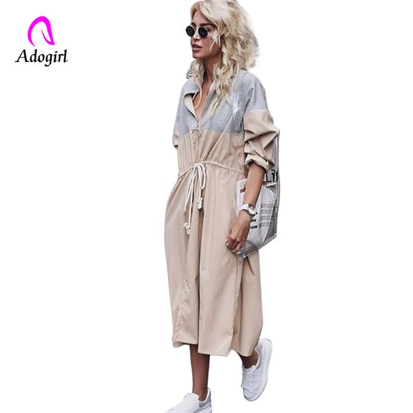 adogirl autumn winter casual loose trench coat drawing waist oversize front zipper neck vintage overcoats windbreaker outwear, Tan;black
adogirl autumn winter casual loose trench coat drawing waist oversize front zipper neck vintage overcoats windbreaker outwear, Tan;black