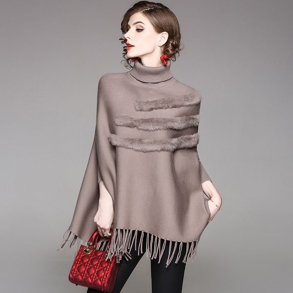 2018 new autumn winter fashion loose tassel shawl coat european full sleeve turtleneck brief pretty women shawl outwear, Black
2018 new autumn winter fashion loose tassel shawl coat european full sleeve turtleneck brief pretty women shawl outwear, Black
