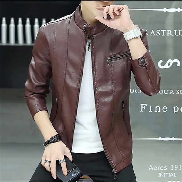 fashion men faux leather jacket pure color classic stand collar men casual pu leather jackets black plus velvet zip jacket man
fashion men faux leather jacket pure color classic stand collar men casual pu leather jackets black plus velvet zip jacket man