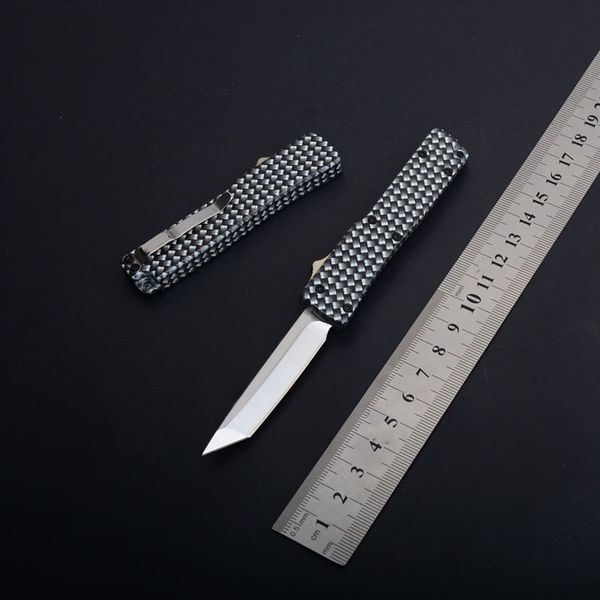 3.15" Mini Size Double Action Automatic Knives Tanto Point Carbon fiber Handle EDC Pocket Tactical Survival Gift Knife Tools P726M F
3.15" Mini Size Double Action Automatic Knives Tanto Point Carbon fiber Handle EDC Pocket Tactical Survival Gift Knife Tools P726M F