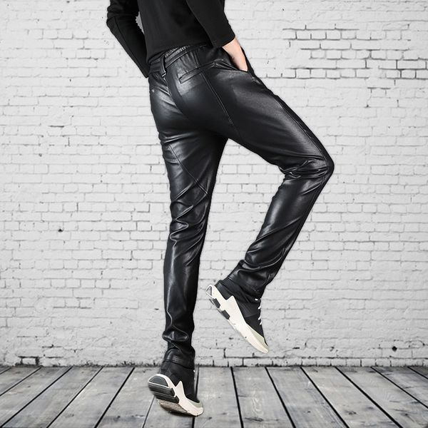 new arrival fashion leather pants men style autumn winter waterproof pencil pants full length elastic waist plus size 28-353638, Black
new arrival fashion leather pants men style autumn winter waterproof pencil pants full length elastic waist plus size 28-353638, Black