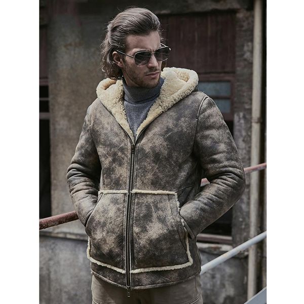 2019 new mens shearling jacket sheepskin coat short leather jacket hooded fur coat thicken mens winter coats, Black
2019 new mens shearling jacket sheepskin coat short leather jacket hooded fur coat thicken mens winter coats, Black