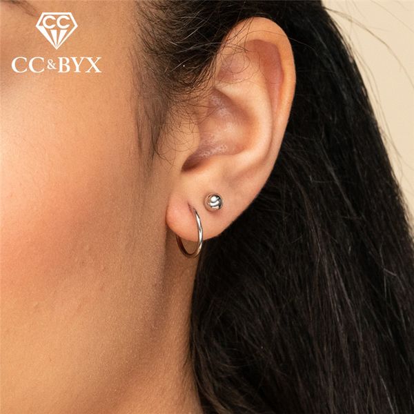 cc stainless steel hoop earrings for women bohemian style trendy jewelry simple circle thick earrings party fine gifts cder008, Silver
cc stainless steel hoop earrings for women bohemian style trendy jewelry simple circle thick earrings party fine gifts cder008, Silver