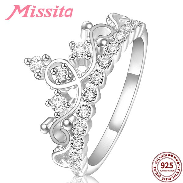 missita 100% 925 sterling silver classic crown rings for women with clear crystal gift brand jewelry engagement anillos mujer, Golden;silver
missita 100% 925 sterling silver classic crown rings for women with clear crystal gift brand jewelry engagement anillos mujer, Golden;silver