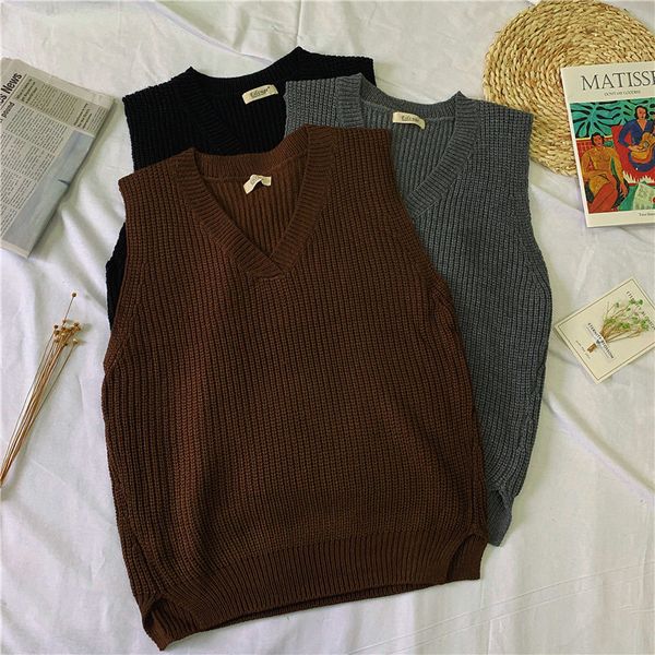 hzirip warm soft loose casual v-neck vest sleeveless 2019 autumn elegant women thick sweet knitted all match pullovers sweater, Black;white
hzirip warm soft loose casual v-neck vest sleeveless 2019 autumn elegant women thick sweet knitted all match pullovers sweater, Black;white