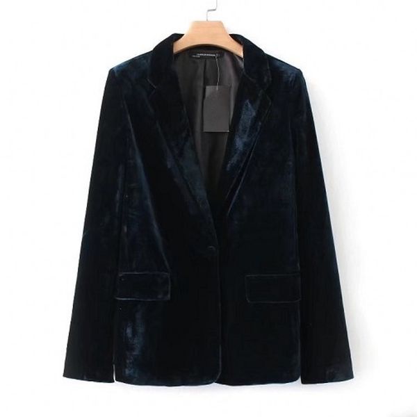 women's blazers states popular autumn and winter dark green velvet commuter size a button casual velvet suit jacket for women, White;black
women's blazers states popular autumn and winter dark green velvet commuter size a button casual velvet suit jacket for women, White;black