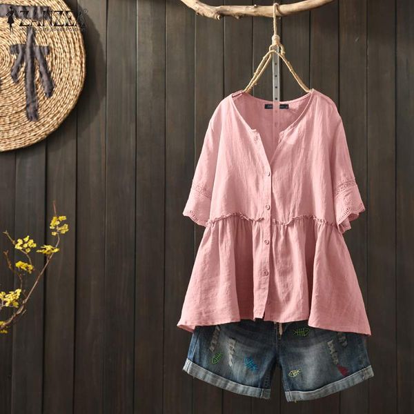 summer ruffles blouse zanzea women short sleeve lace crochet shirt vintage cotton linen blusas chemise solid tunic mujer, White
summer ruffles blouse zanzea women short sleeve lace crochet shirt vintage cotton linen blusas chemise solid tunic mujer, White