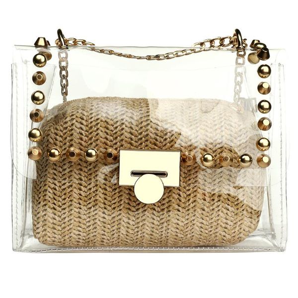 2020 punk rivet lady crossbody bag transparent pvc chains jelly bag enveloped bolsas mujer birthday party shopping messenger
2020 punk rivet lady crossbody bag transparent pvc chains jelly bag enveloped bolsas mujer birthday party shopping messenger