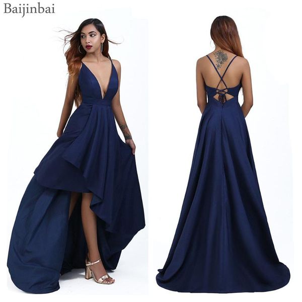 party dresses baijinbai deep v neck high low evening prom dress 2021 satin vestidos de noche festa lace up navy blue formal, White;black
party dresses baijinbai deep v neck high low evening prom dress 2021 satin vestidos de noche festa lace up navy blue formal, White;black