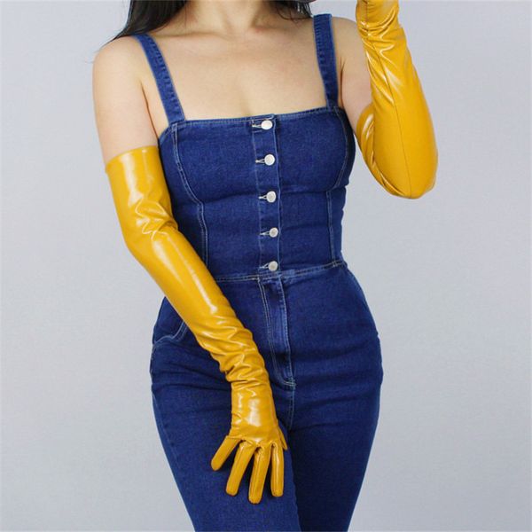60cm patent leather long gloves extra long section emulation leather mirror bright leather egg yolk ginger yellow female wpu69, Blue;gray
60cm patent leather long gloves extra long section emulation leather mirror bright leather egg yolk ginger yellow female wpu69, Blue;gray