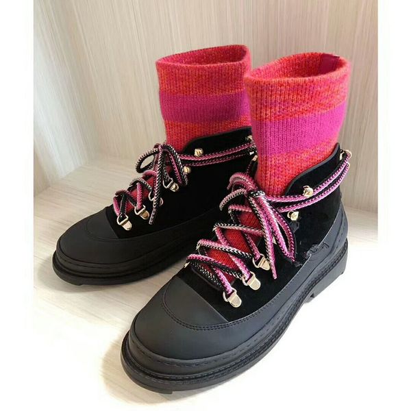 women's boots geniune leather sock boots female lace up woman patchwork shoes mujer booties new, Black
women's boots geniune leather sock boots female lace up woman patchwork shoes mujer booties new, Black