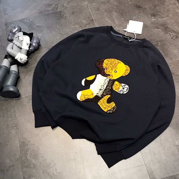 2020 spring versatile loose plush embroidery teddy bear and plush sweatshirt woman, Black
2020 spring versatile loose plush embroidery teddy bear and plush sweatshirt woman, Black