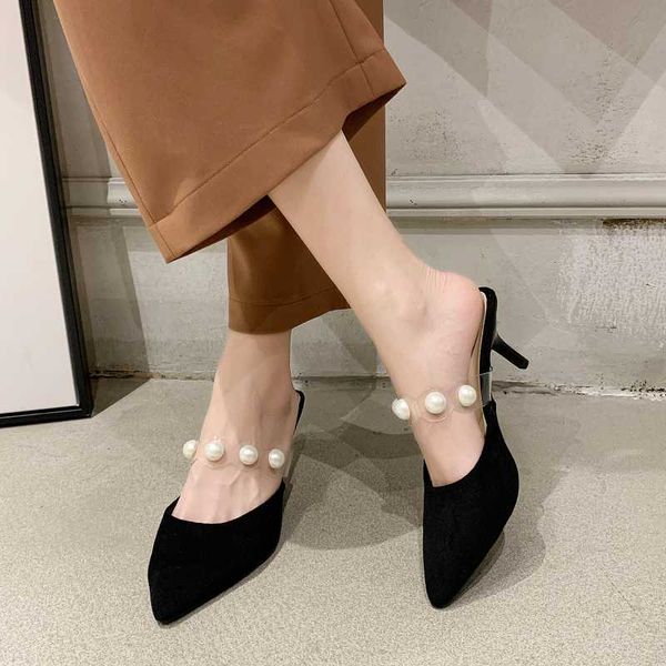 slippers baotou outside half sandals women wear the summer 2021 point with shallow thin mouth joker pearl high mill shoe, Black
slippers baotou outside half sandals women wear the summer 2021 point with shallow thin mouth joker pearl high mill shoe, Black