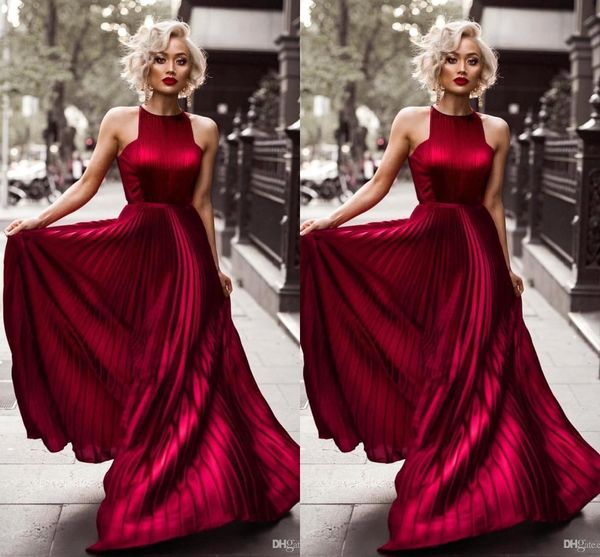 burgundy 2019 new arrival prom dresses jewel neck pleats backless formal evening dress elegant evening formal dresses 2019, Black
burgundy 2019 new arrival prom dresses jewel neck pleats backless formal evening dress elegant evening formal dresses 2019, Black