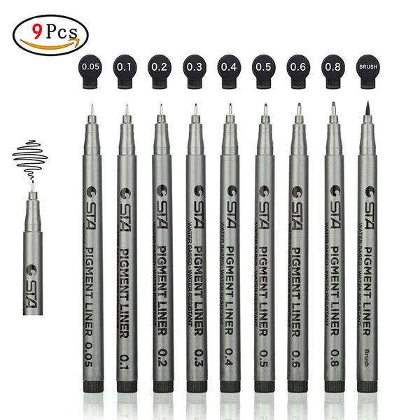 9pcs/set sakura pigma micron pens fineliner set sketch brush ink marker pen copic markers pigment liner for drawing art supplies
9pcs/set sakura pigma micron pens fineliner set sketch brush ink marker pen copic markers pigment liner for drawing art supplies