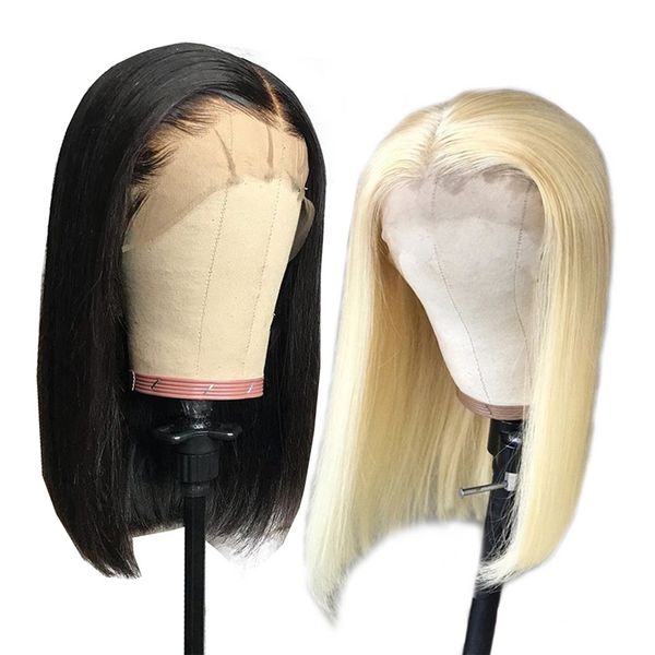 13x4 lace front human hair wigs blonde 613 bob lace front wig brazilian straight bob wig pre plucked with baby hair, Black
13x4 lace front human hair wigs blonde 613 bob lace front wig brazilian straight bob wig pre plucked with baby hair, Black