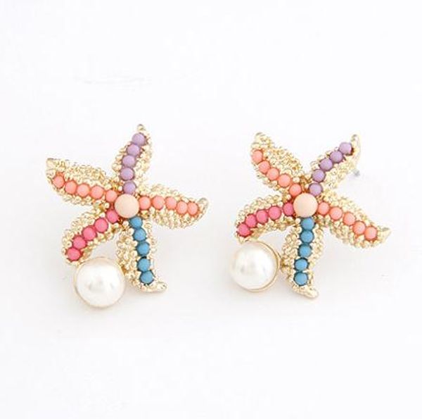 fashion jewelry women's colorful starfish pearl stud earrings lady cute earrings s181, Golden;silver
fashion jewelry women's colorful starfish pearl stud earrings lady cute earrings s181, Golden;silver