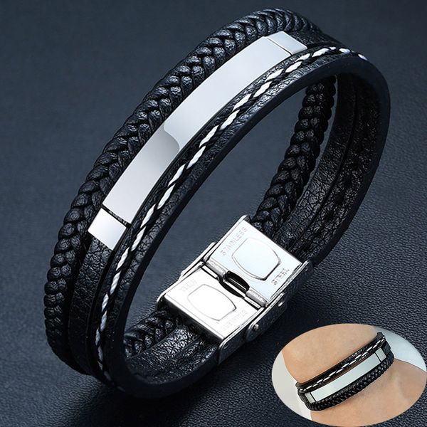 multilayer leather bracelet wrape wrist black causal jewelry for women men, White
multilayer leather bracelet wrape wrist black causal jewelry for women men, White