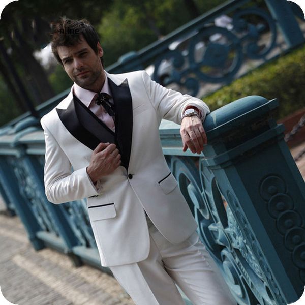 black peaked lapel white men suits for wedding man blazers jacket 3piece slim fit groom tuxedos custom made costume homme evening party, Black;gray
black peaked lapel white men suits for wedding man blazers jacket 3piece slim fit groom tuxedos custom made costume homme evening party, Black;gray