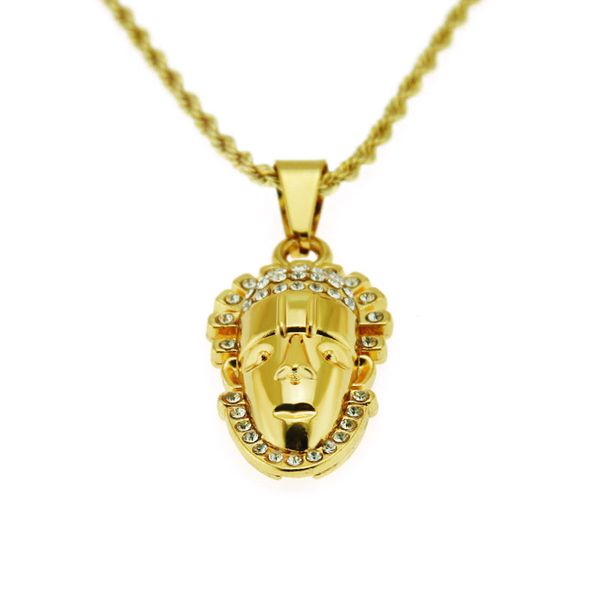 new iced out portrait pendant necklaces men's bling crystal rhinestone charm gold twisted chain for women hip hop jewelry, Silver
new iced out portrait pendant necklaces men's bling crystal rhinestone charm gold twisted chain for women hip hop jewelry, Silver