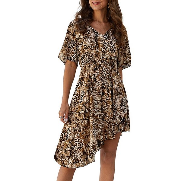 summer fashion irregular fashion dresses high waist leopard dress women's printing v-neck lady dress, Black;gray
summer fashion irregular fashion dresses high waist leopard dress women's printing v-neck lady dress, Black;gray