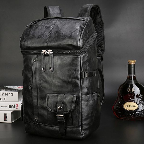 men's business casual solid black backpack male large capacity multifunction bag pu le'ather durable waterproof lapschoolbag
men's business casual solid black backpack male large capacity multifunction bag pu le'ather durable waterproof lapschoolbag