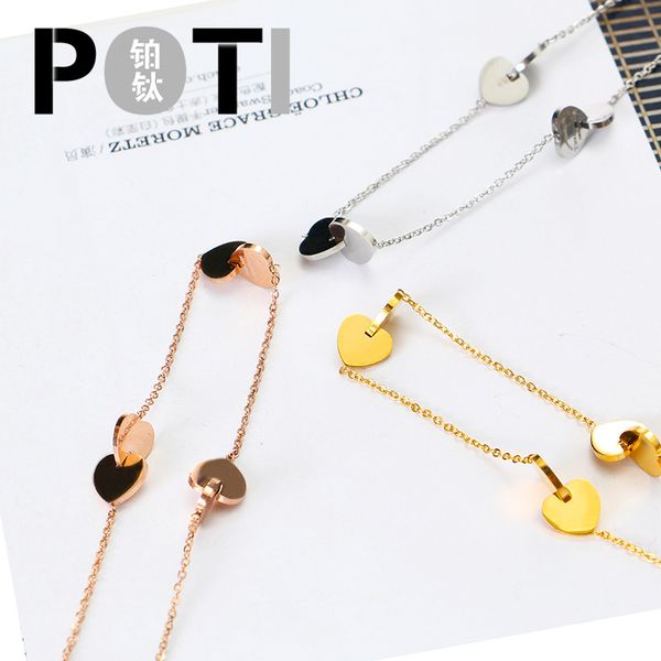 cashou10 2020 korean version of the new big heart and heart titanium steel necklace female, Silver
cashou10 2020 korean version of the new big heart and heart titanium steel necklace female, Silver